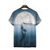 Men's Fashion Whale Crew Neck Print T-Shirt