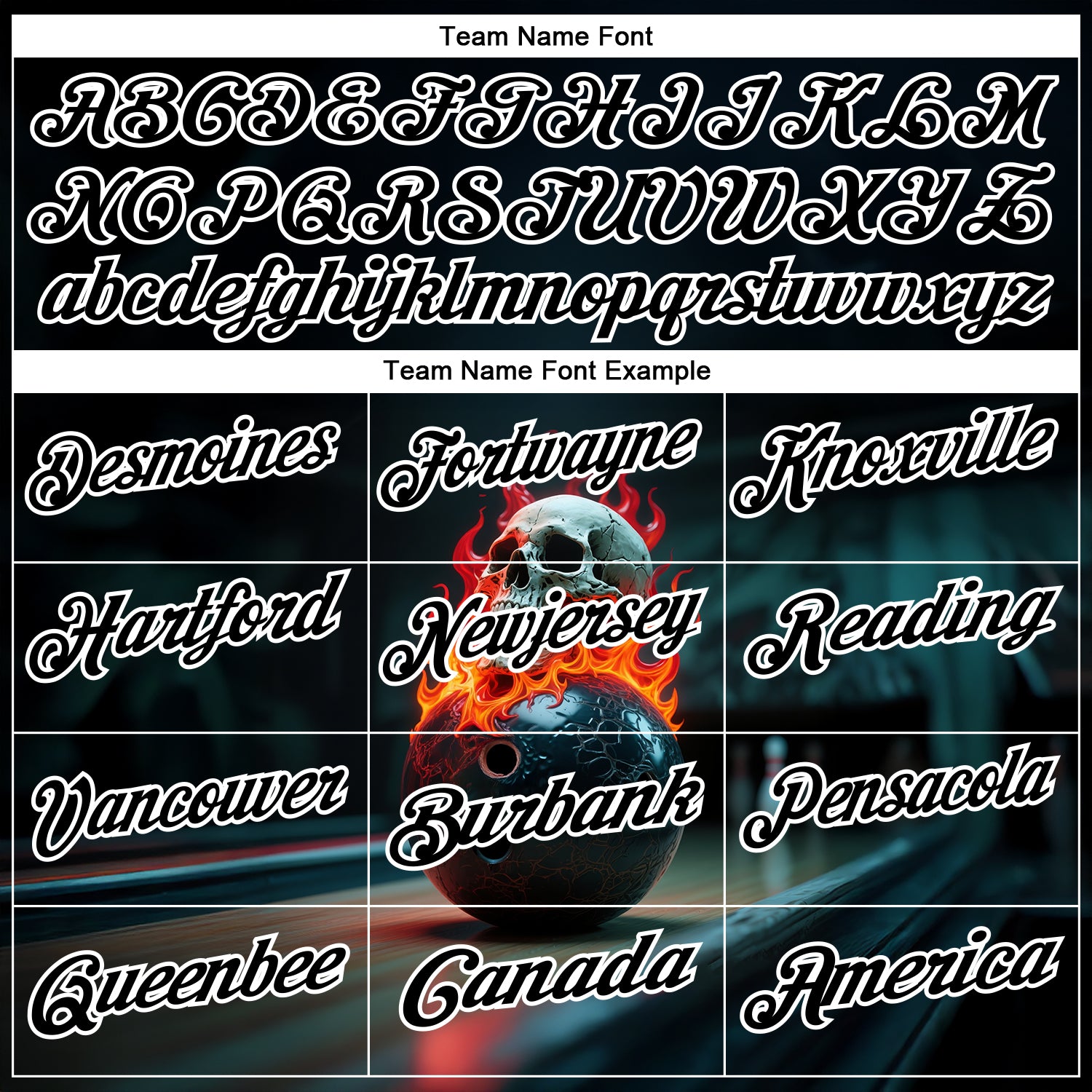 Custom Black White 3D Flame Skull Bowling Performance Polo Shirt