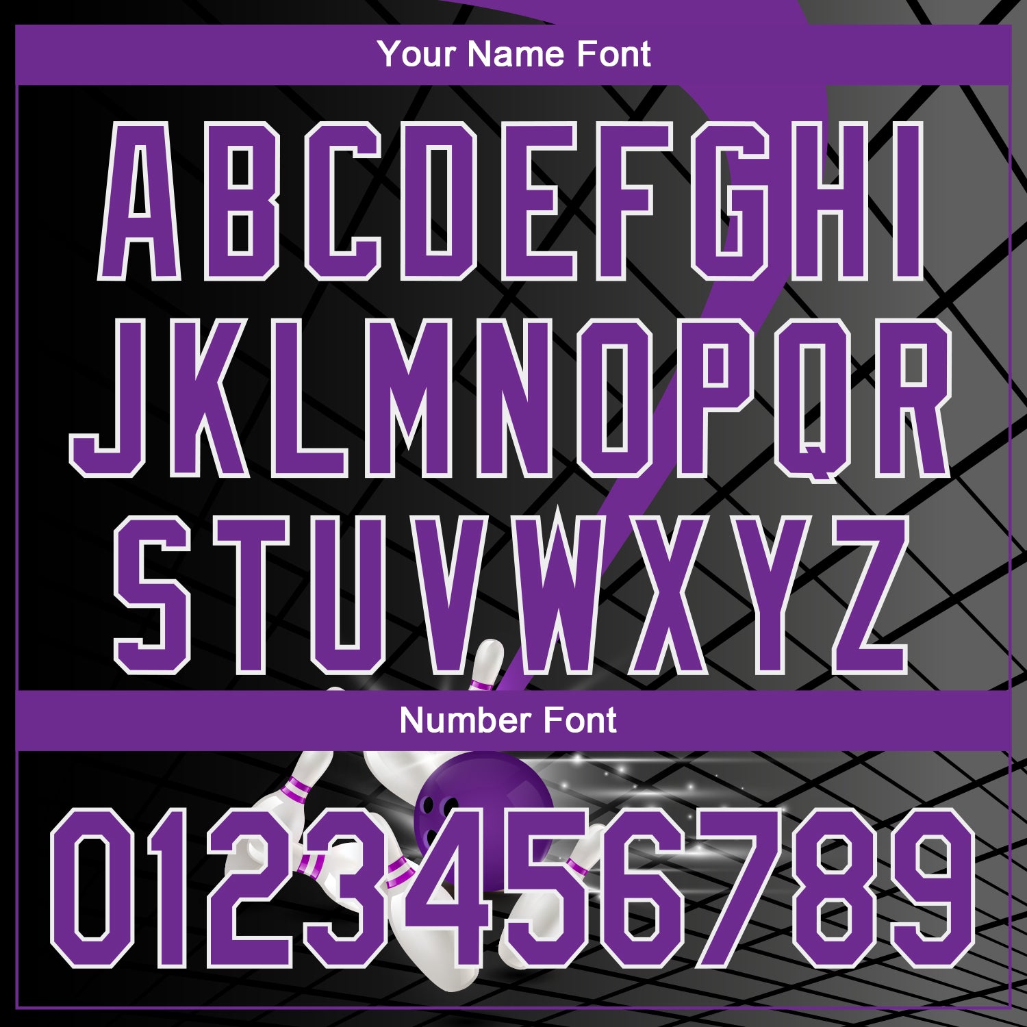 Custom Black Purple-White 3D Pattern Design Bowling Performance Polo Shirt